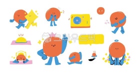 캐릭터, 동그라미캐릭터, 캐릭터스티커, 스티커디자인, 스티커, 사진,이미지,일러스트,캘리그라피 - 쭈봉작가 크라우드픽 - 저작권 걱정 없는... 