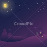 밤하늘, 달빛, 산장, 하늘, 별빛, 사진,이미지,일러스트,캘리그라피 - 그라운드47작가 크라우드픽 - 저작권 걱정 없는 상업용 이미지