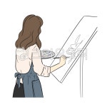 화가, 그림그리는사람, 여자, 사람일러스트, 사람, 사진,이미지,일러스트,캘리그라피 - JSdesign작가 크라우드픽 - 저작권 걱정 없는 상업용... 