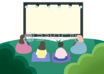 영화, 야외, 스크린, 공연, 잔디밭, 사진,이미지,일러스트,캘리그라피 - ZENBOX작가 크라우드픽 - 저작권 걱정 없는 상업용 이미지