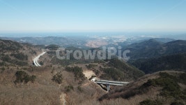드론사진, 대관령옛길, 강릉시내, 동해바다, 영동고속도로대관령구간, 사진,이미지,일러스트,캘리그라피 - 커피맨작가 크라우드픽 - 저작권 걱정... 
