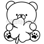 곰네잎클로버일러스트, 곰일러스트, 아기곰일러스트, 네잎클로버일러스트, 아기곰그림, 사진,이미지,일러스트,캘리그라피 - 한량87작가... 