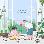 홈가드닝, 실내식물, 반려식물, 분갈이, 정원, 사진,이미지,일러스트,캘리그라피 - 자몽 디자인작가 크라우드픽 - 저작권 걱정 없는 상업용 이미지