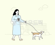 산책, 강아지, 공원, 커피, 여자산책, 사진,이미지,일러스트,캘리그라피 - 프레즌트작가 크라우드픽 - 저작권 걱정 없는 상업용 이미지