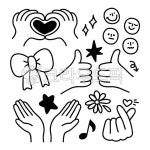 손, 라인, 손하트, 손그림, 이모티콘, 사진,이미지,일러스트,캘리그라피 - DDIDDesign작가 크라우드픽 - 저작권 걱정 없는 상업용 이미지