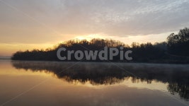 아침, 낚시터, 물안개, 황금빛, 노을, 사진,이미지,일러스트,캘리그라피 - cloud flower작가 크라우드픽 - 저작권 걱정 없는 상업용 이미지