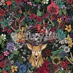 deer, 사슴, flower, 꽃, 일러스트, 사진,이미지,일러스트,캘리그라피 - MOH작가 크라우드픽 - 저작권 걱정 없는 상업용 이미지