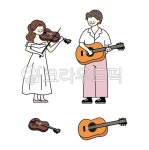 인물, 일러스트, 연주, 악기, 부부, 사진,이미지,일러스트,캘리그라피 - igo_bava작가 크라우드픽 - 저작권 걱정 없는 상업용 이미지