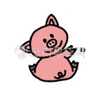 돼지, 돼지띠, 꿀꿀, 뒷모습, 안녕, 사진,이미지,일러스트,캘리그라피 - keymong작가 크라우드픽 - 저작권 걱정 없는 상업용 이미지