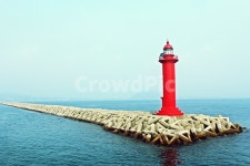 등대, 방파제, 바다, 섬, 빨간등대, 사진,이미지,일러스트,캘리그라피 - 9221작가 크라우드픽 - 저작권 걱정 없는 상업용 이미지
