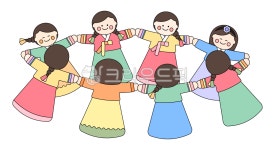 강강술래, 추석놀이, 추석, 한가위, 전통놀이, 사진,이미지,일러스트,캘리그라피 - 바끄미작가 크라우드픽 - 저작권 걱정 없는 상업용 이미지