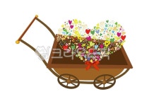 꽃수레, 하트, 바퀴, 손수레, 하트다발, 사진,이미지,일러스트,캘리그라피 - 클릭디자인작가 크라우드픽 - 저작권 걱정 없는 상업용 이미지