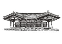 한옥, 한옥일러스트, 배경, 기와집, 새해, 사진,이미지,일러스트,캘리그라피 - kerkermam작가 크라우드픽 - 저작권 걱정 없는 상업용 이미지