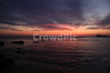 정동진, 바다, 파도, 배, 붉은하늘, 사진,이미지,일러스트,캘리그라피 - kyokyo작가 크라우드픽 - 저작권 걱정 없는 상업용 이미지