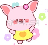 돼지, 캐릭터, 귀여움, 이모티콘, 꽃돼지, 사진,이미지,일러스트,캘리그라피 - jinseo작가 크라우드픽 - 저작권 걱정 없는 상업용 이미지