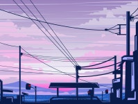 Japanesse anime purple view landscape Premium Vector by Addin Prast on Dribbble Japanesse anime purple view landscape Premium Vector