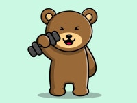 Cute Teddy Bear Fitness by Moksha Design Labs on Dribbble Cute Teddy Bear Fitness