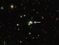 La galassia fagiolino J2240 (con note) | ESO Svizzera La galassia fagiolino J2240 (con note)