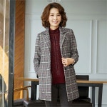 하프클럽 - 대한민국 메가쇼핑 J3796 도비체크 투버튼 울 하프자켓/엄마옷/엄마선물