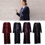 하프클럽 - 대한민국 메가쇼핑 H8331 입체반사꽃 벨로아 원피스 홈드레스/엄마옷