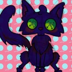 fluffy black cat - ibisPaint
