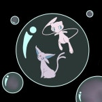 Espeon and mew in a bubble - ibisPaint