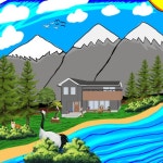 My dream mountain cabin - ibisPaint