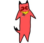 cursed cat alastor eating tiny valentino - ibisPaint