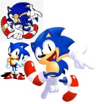 Classic Sonic in the Iconic SA pose - ibisPaint