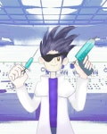 scientist with medical gun against zombi - ibisPaint