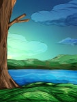 the tree land scape - ibisPaint