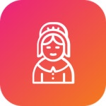 Pilgrim girl Icon - Download in Line Style