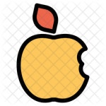 Apple Icon - Download in Colored Outline Style