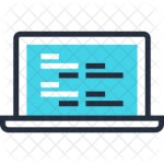 Application Icon - Download in Colored Outline Style