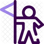 Flag Icon - Download in Colored Outline Style
