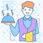 Food Service Icon - Download in Colored Outline Style