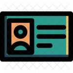 Id Card Icon - Download in Colored Outline Style