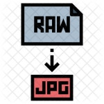 Raw File Icon - Download in Colored Outline Style