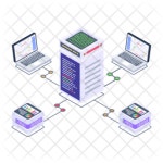 Server Analytics Icon of Isometric style - Available in SVG, PNG, EPS, AI & Icon fonts