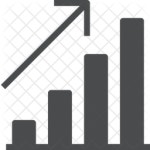 Upward Graph Icon - Download in Glyph Style