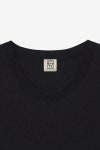 [케리에르][BASE LINE] HALF SLEEVE U NECK RIB KNIT DRESS [W CONCEPT]