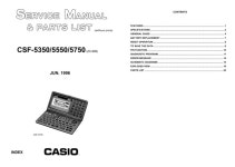 Casio CSF5550 Service Manual Mauritron #2307 판매
