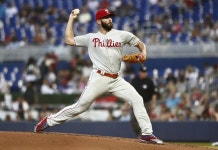 Phillies Jake Arrieta notches 100th career victory against reeling Marlins | The Japan Times