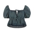 가니(GANNI) 틴트 엣지 데님 퍼프 탑 J1207 091 | jentestore
