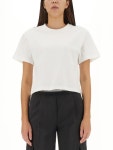 헬무트 랭(HELMUT LANG) 화이트 3D 로고 크롭 티셔츠 L10HW508_100 | jentestore
