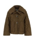 가니(GANNI) 와이드 카라 립스탑 퀼팅 자켓 F7326 377 | jentestore