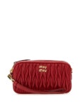 미우미우(MIU MIU) 마틀라쎄 로고 스트랩 클러치 5NE8462FPP F0011 | jentestore