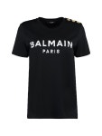 발망(BALMAIN) 버튼 디테일 로고 반팔 티셔츠 BF1EF005BB02 EAB | jentestore