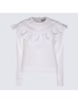 가니(GANNI) 프릴 트리밍 코튼 블라우스 F8508 151 | jentestore