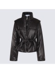 가니(GANNI) 백 로고 퀼팅 하이넥 숏 패딩 F8382 099 | jentestore